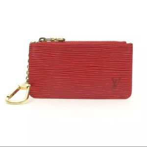 Louis Vuitton coin purse red epi leather
